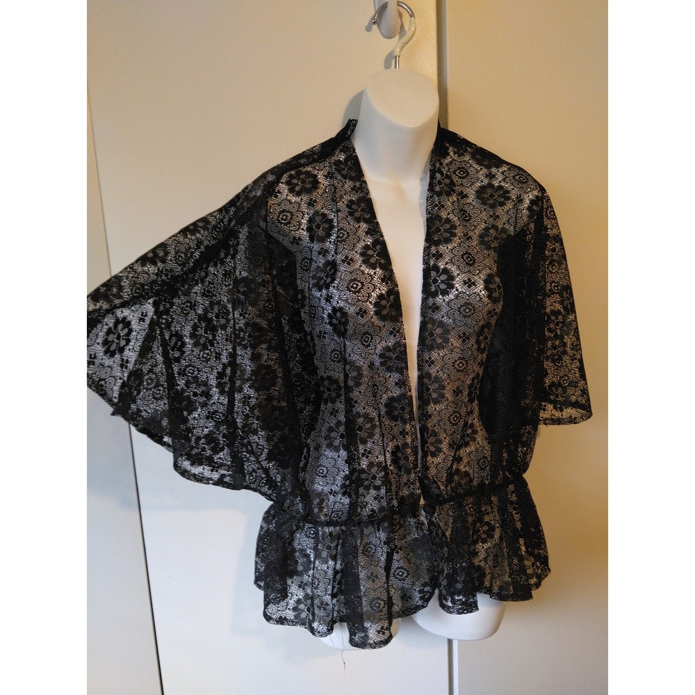 Women's Floral Lace Kimono Duster Size XL Whimsy Elegant Feminine Statement